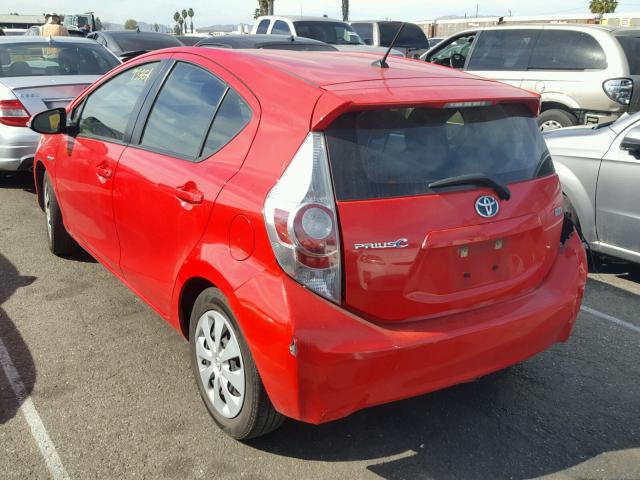 JTDKDTB34D1550016 - 2013 TOYOTA PRIUS C RED photo 3