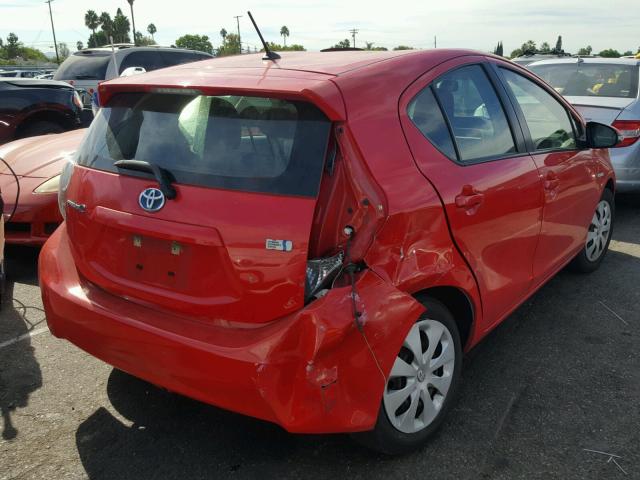 JTDKDTB34D1550016 - 2013 TOYOTA PRIUS C RED photo 4