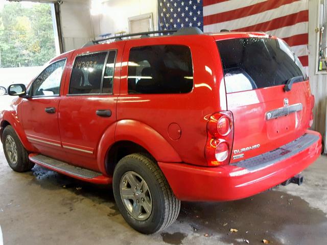 1D4HB58N75F534615 - 2005 DODGE DURANGO LI RED photo 3