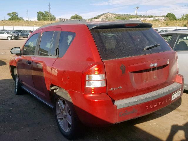 1J8FF47W07D583448 - 2007 JEEP COMPASS RED photo 3
