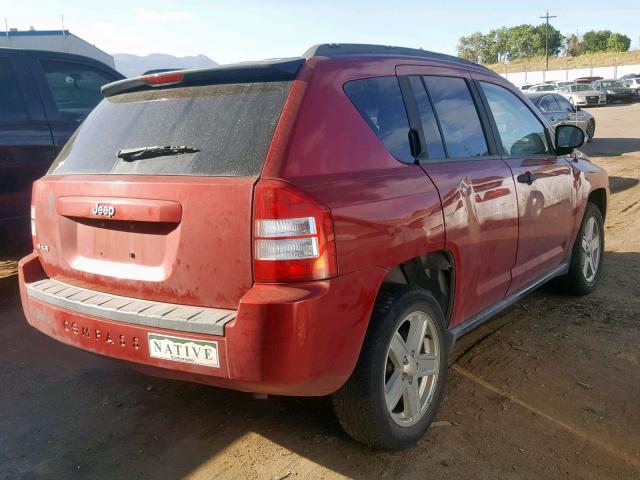 1J8FF47W07D583448 - 2007 JEEP COMPASS RED photo 4