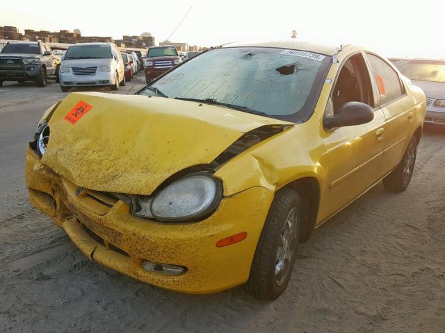 1B3ES56C72D641481 - 2002 DODGE NEON ES YELLOW photo 2