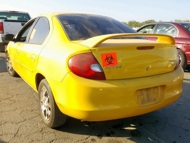 1B3ES56C72D641481 - 2002 DODGE NEON ES YELLOW photo 3