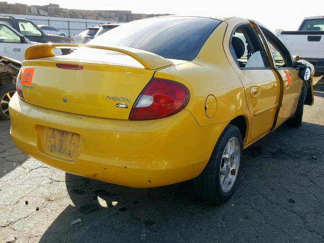 1B3ES56C72D641481 - 2002 DODGE NEON ES YELLOW photo 4