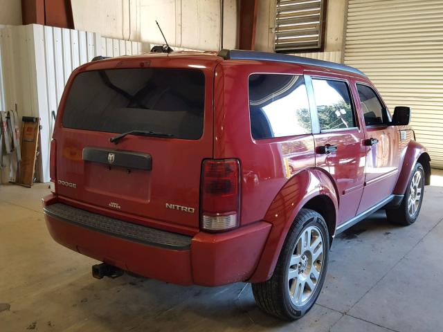 1D4PT4GK2BW603264 - 2011 DODGE NITRO HEAT MAROON photo 4