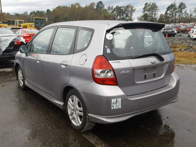 JHMGD38638S047941 - 2008 HONDA FIT SPORT SILVER photo 3