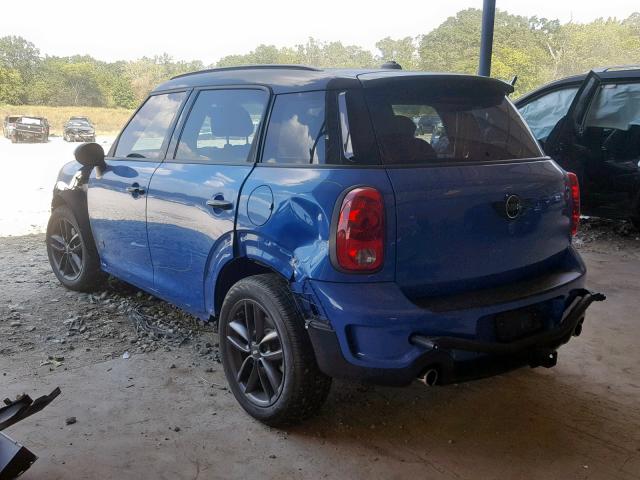 WMWZC5C53DWP33212 - 2013 MINI COOPER S C BLUE photo 3