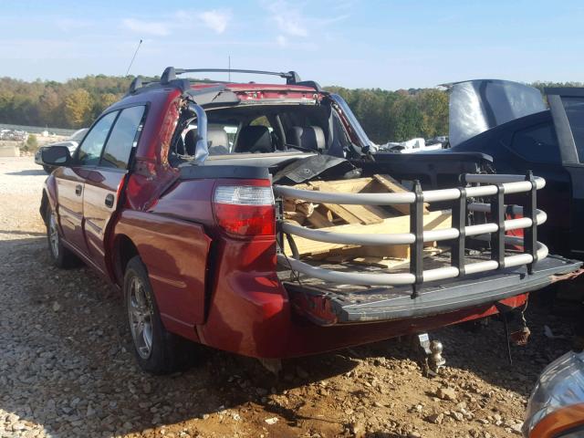 4S4BT62C257103649 - 2005 SUBARU BAJA SPORT BURGUNDY photo 3