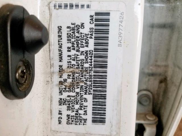 5Y2SL65876Z444420 - 2006 PONTIAC VIBE WHITE photo 10