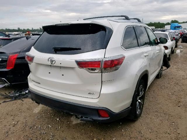 5TDKKRFHXGS161290 - 2016 TOYOTA HIGHLANDER WHITE photo 4