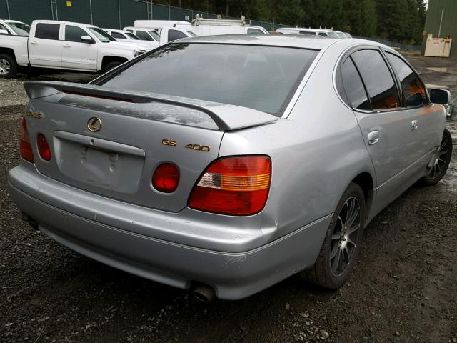 JT8BH68X6X0015729 - 1999 LEXUS GS 400 SILVER photo 4