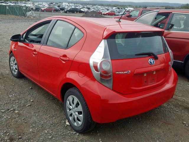 JTDKDTB3XD1534936 - 2013 TOYOTA PRIUS C RED photo 3