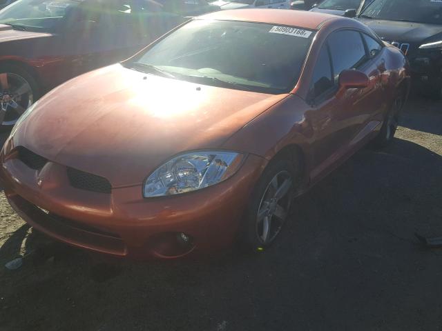 4A3AK24F78E026387 - 2008 MITSUBISHI ECLIPSE GS ORANGE photo 2