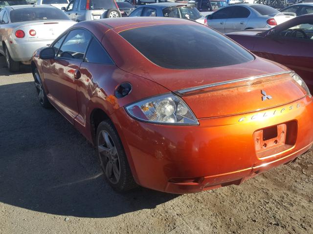 4A3AK24F78E026387 - 2008 MITSUBISHI ECLIPSE GS ORANGE photo 3