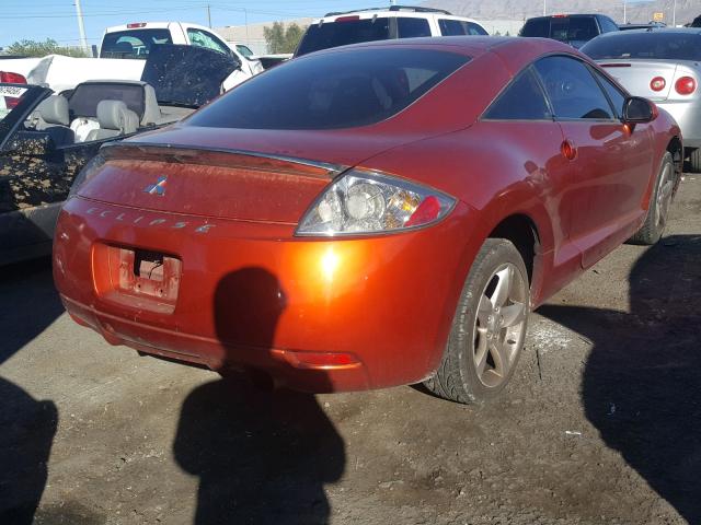 4A3AK24F78E026387 - 2008 MITSUBISHI ECLIPSE GS ORANGE photo 4