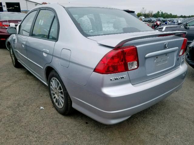 2HGES26785H549451 - 2005 HONDA CIVIC EX SILVER photo 3