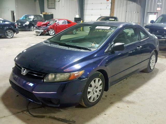 2HGFG11287H501561 - 2007 HONDA CIVIC DX BLUE photo 2