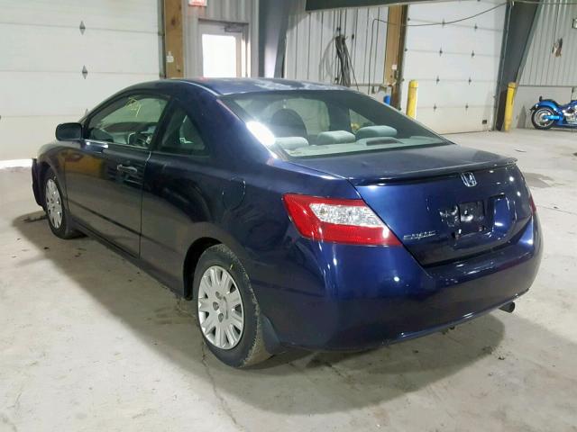 2HGFG11287H501561 - 2007 HONDA CIVIC DX BLUE photo 3