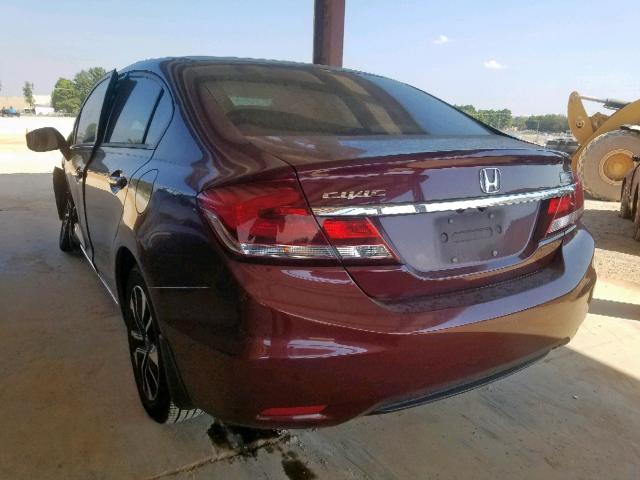 19XFB2F8XDE049779 - 2013 HONDA CIVIC EX MAROON photo 3