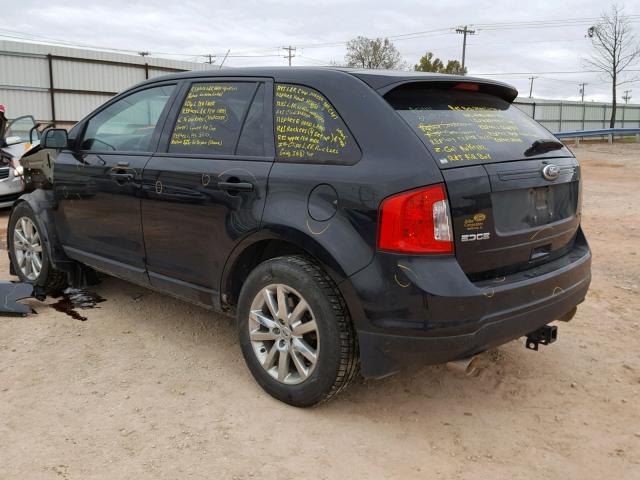 2FMDK3JC3DBB56653 - 2013 FORD EDGE SEL BLACK photo 3