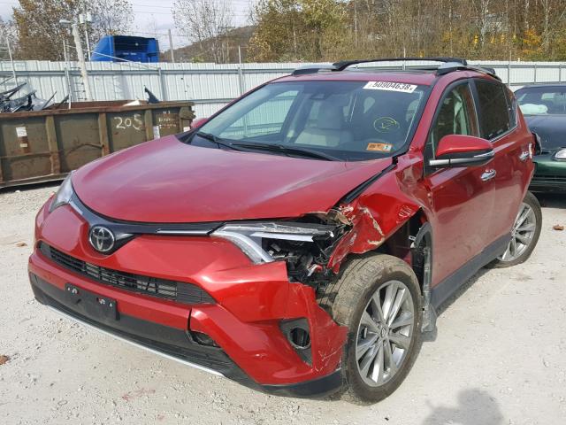 2T3DFREV1GW502952 - 2016 TOYOTA RAV4 LIMIT RED photo 2