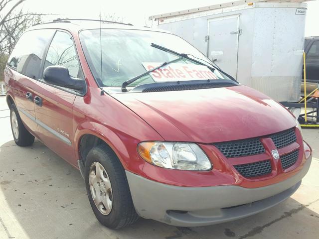 1B4GP25371B154748 - 2001 DODGE CARAVAN SE BURGUNDY photo 1