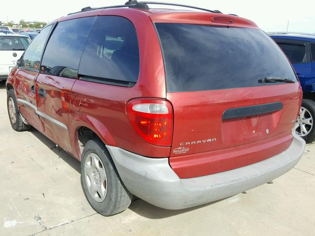 1B4GP25371B154748 - 2001 DODGE CARAVAN SE BURGUNDY photo 3