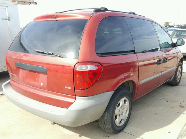 1B4GP25371B154748 - 2001 DODGE CARAVAN SE BURGUNDY photo 4