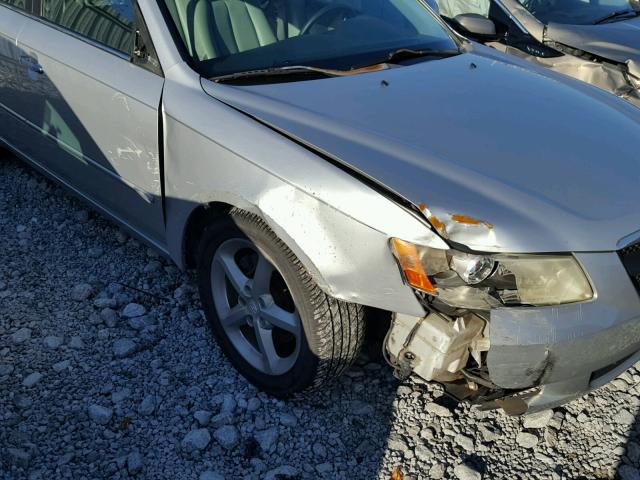 5NPEU46F66H065203 - 2006 HYUNDAI SONOTA SILVER photo 9