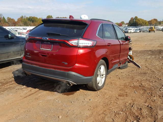 2FMTK4J80FBC28232 - 2015 FORD EDGE SEL RED photo 4