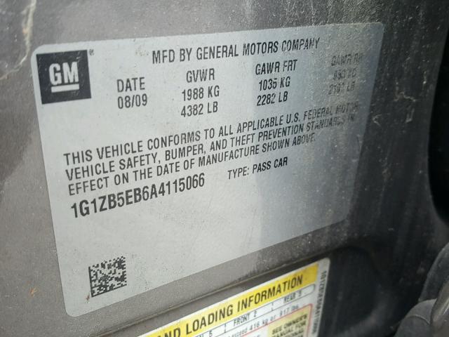 1G1ZB5EB6A4115066 - 2010 CHEVROLET MALIBU LS 米色 照片 10