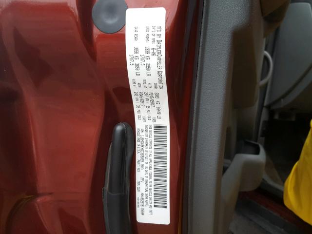 1J8HG48KX6C369069 - 2006 JEEP COMMANDER BURGUNDY photo 10