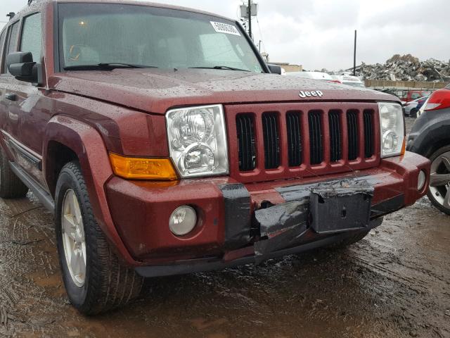 1J8HG48KX6C369069 - 2006 JEEP COMMANDER BURGUNDY photo 9