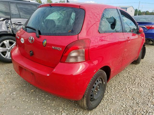 JTDJT923685148580 - 2008 TOYOTA YARIS RED photo 4