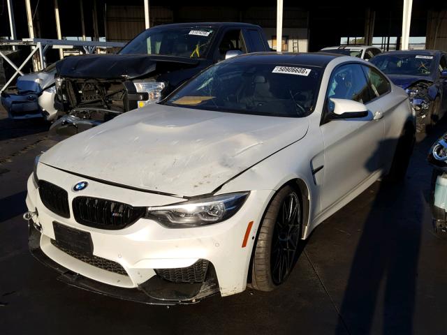 WBS4Y9C53JAC87282 - 2018 BMW M4 WHITE photo 2