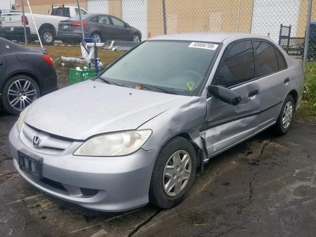 2HGES16335H003356 - 2005 HONDA CIVIC DX V SILVER photo 2