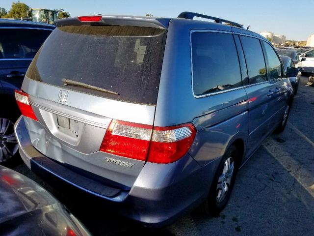 5FNRL38465B074376 - 2005 HONDA ODYSSEY EX BLUE photo 4