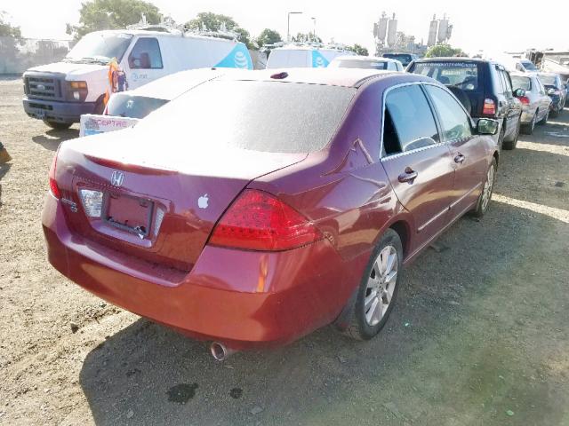 1HGCM66517A103134 - 2007 HONDA ACCORD EX RED photo 4