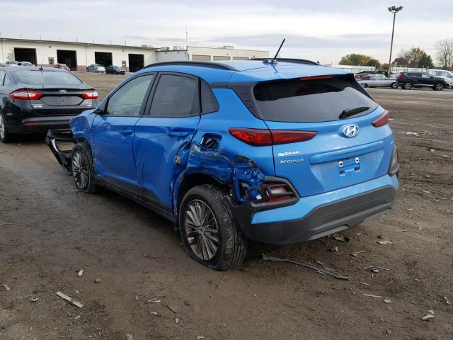 KM8K2CAA8JU106200 - 2018 HYUNDAI KONA SEL BLUE photo 3