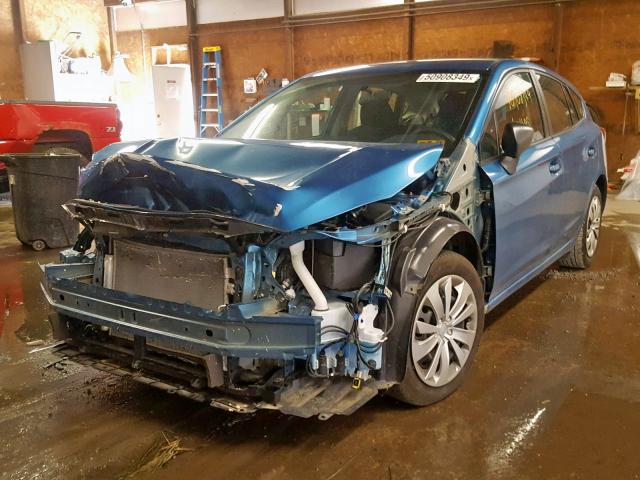 4S3GTAA62K3705222 - 2019 SUBARU IMPREZA BLUE photo 2