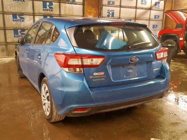 4S3GTAA62K3705222 - 2019 SUBARU IMPREZA BLUE photo 3