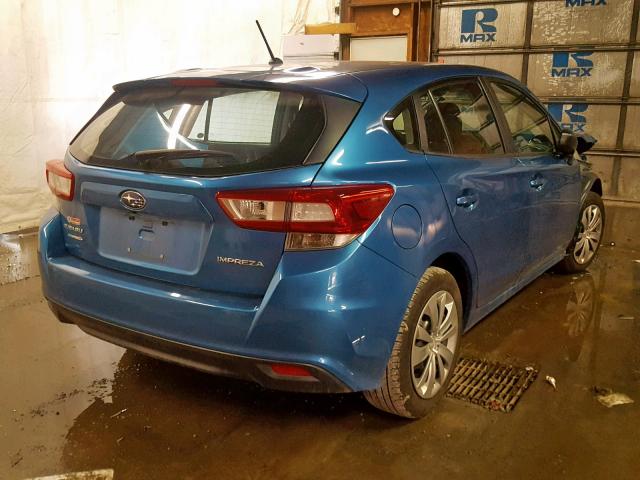 4S3GTAA62K3705222 - 2019 SUBARU IMPREZA BLUE photo 4