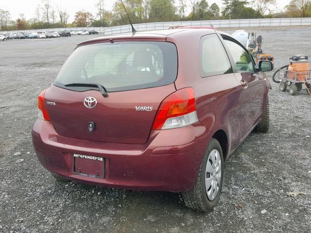 JTDJT4K31A5323729 - 2010 TOYOTA YARIS BURGUNDY photo 4