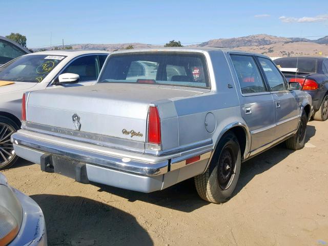 1C3XC66R5MD116425 - 1991 CHRYSLER NEW YORKER BLUE photo 4