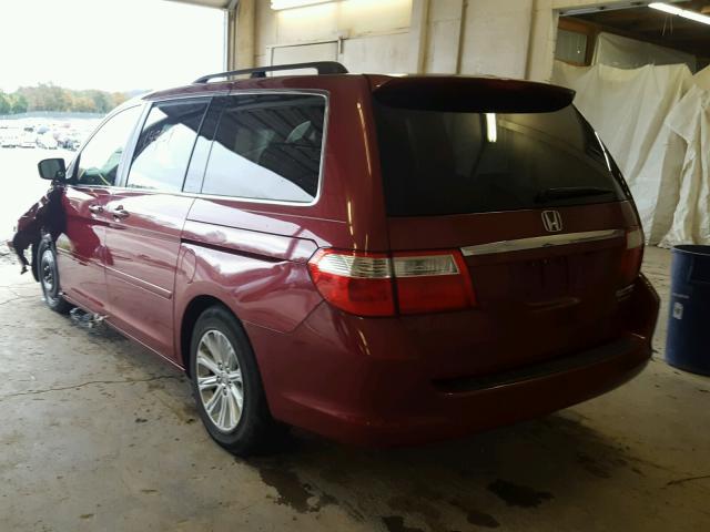 5FNRL388X5B003734 - 2005 HONDA ODYSSEY TO MAROON photo 3