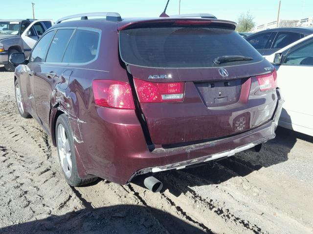 JH4CW2H52CC000509 - 2012 ACURA TSX BURGUNDY photo 3