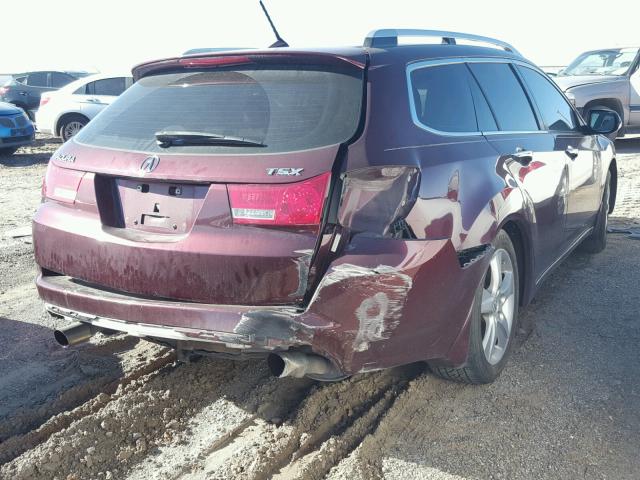 JH4CW2H52CC000509 - 2012 ACURA TSX BURGUNDY photo 4