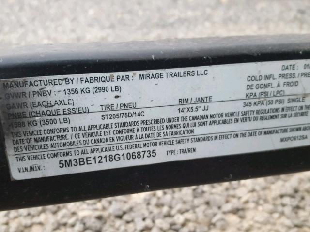 5M3BE1218G1068735 - 2016 MISC MIRAGE Սպիտակ լուսանկար 10