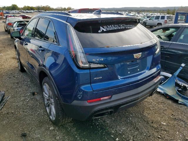 1GYFZFR46KF124504 - 2019 CADILLAC XT4 SPORT BLUE photo 3