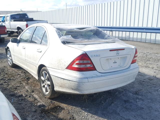 WDBRF54H07A952020 - 2007 MERCEDES-BENZ C 280 WHITE photo 3